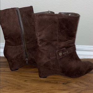 Brown heeled boots